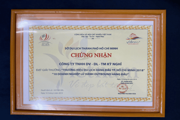 VACATION TRAVEL tiếp tục dẫn đầu Top 10 Lữ Hành Outbound TP.HCM 2018