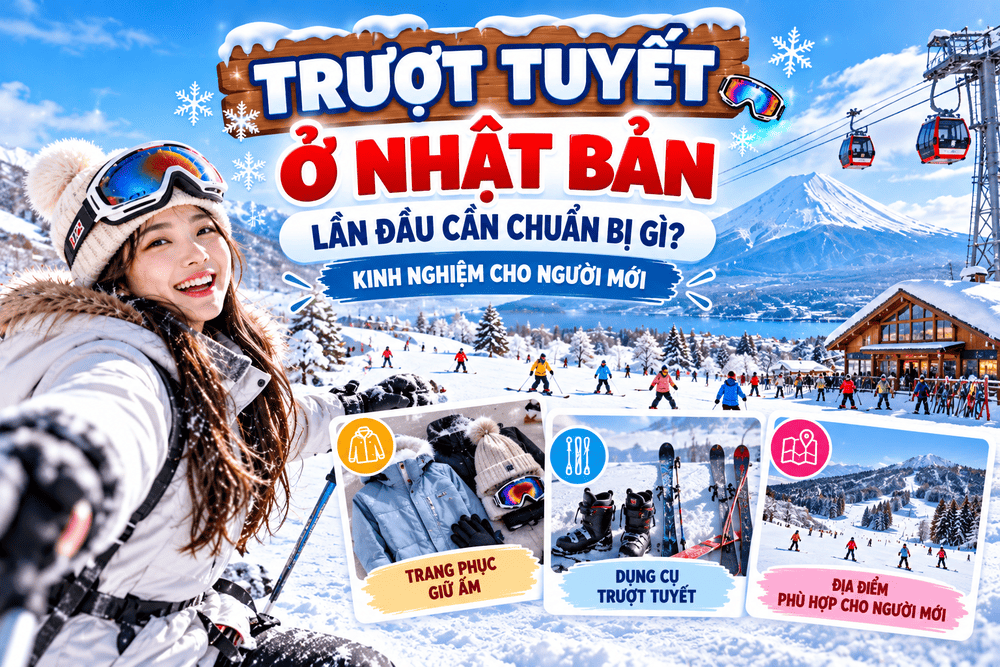 TRƯỢT TUYẾT Ở NHẬT BẢN LẦN ĐẦU CẦN CHUẨN BỊ GÌ? KINH NGHIỆM CHO NGƯỜI MỚI