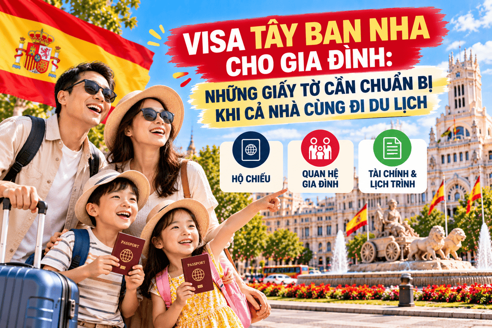 VISA TÂY BAN NHA CHO GIA ĐÌNH: NHỮNG GIẤY TỜ CẦN CHUẨN BỊ KHI CẢ NHÀ CÙNG ĐI DU LỊCH