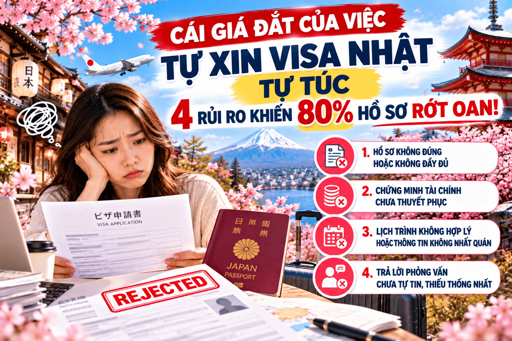 CÁI GIÁ ĐẮT CỦA VIỆC TỰ XIN VISA NHẬT TỰ TÚC – 4 RỦI RO KHIẾN 80% HỒ SƠ RỚT OAN!